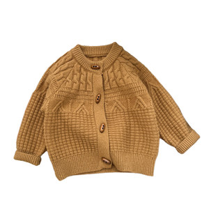 
男童春秋款韩版时尚针织开衫男宝宝洋气麻花毛衣外套婴儿复古上衣
