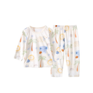 
[Ice Silkworm Cotton] Baby split set summer pure cotton thin baby long-sleeved pajamas children's home air-conditioning clothing