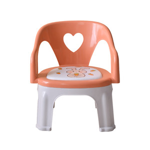 
Plastic stool, thick backrest chair, cute and stackable fat chair, cartoon household anti-skid stool and calling chair