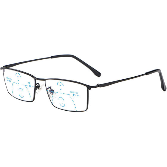 New pure titanium eyeglass frame business fashion full frame eyebrow line eyeglass frame men's anti blue light myopia glasses J85517