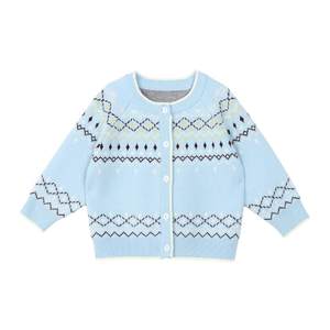 
Little O Dad Baby Boy Baby Sweater Winter 2025 New Parent-Child Fair Isle Baby Knitted Cardigan Jacket