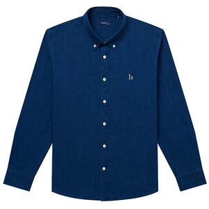 [Autumn Selection] Hazzys Men's Cotton Shirt Fashion Vintage Denim Long Sleeve Top Coat