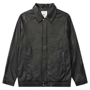 
GWIT American retro vintage casual spring and autumn pu leather jacket short leather jacket for men soft leather