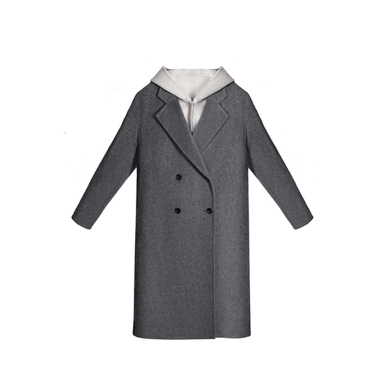 
Idika double-sided wool coat is lazy and versatile, slim and loose, women's autumn and winter mid-length woolen two-piece set