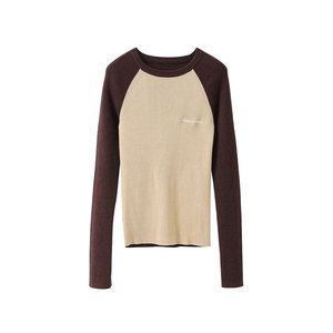 
[Get it for 199 yuan] Retro color-blocked wool blended knitted pullover sweater with bottoming top for women in autumn and winter