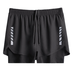 Sports running shorts Women's large size anti -walking speed dry fake two pieces of sports fitness inner lining professional summer yoga
