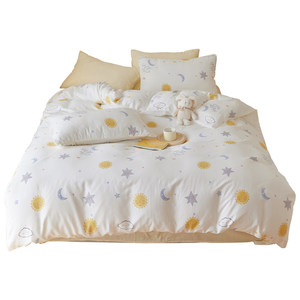 
Customized Class A pure cotton children's quilt cover single piece 120x150 baby kindergarten double layer yarn cotton quilt cover cover