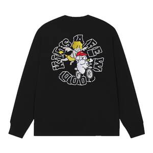 
AFGK x Tombonia Joint Brand Angel and Puppy Bicycle Round Neck Long Sleeve T-shirt Men and Women National Trendy Couple TEE