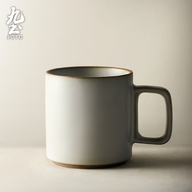 JOTO 九土 日式复古粗陶咖啡杯陶瓷杯子对杯家用马克杯办公室设计师茶杯