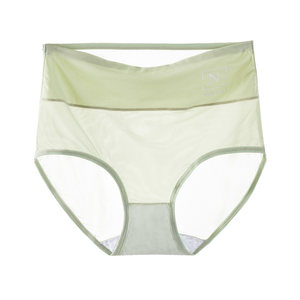 Underwear Women's ice wireless antibacterial cotton all -cotton crotch high waist, abdomen, small belly large size briefs thin