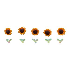 Cute shaking head -to -sunflower car ornaments to cure fresh flowers, car mid -range console rearview mirror jewelry swing
