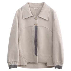 
Keshang lapel wool double-sided wool coat short 2025 winter new style high straight tube slimming wool coat