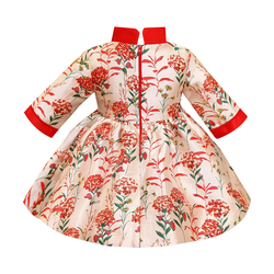 One-year-old Dress For Baby Girl, Red, Chinese Style, Party Dress, Cheongsam, Tang Suit, Autumn And Winter Flower Girl Dress, Long Sleeves