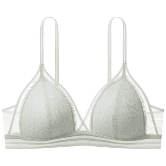 Comfortable lace 303A beautiful back sexy lingerie for women thin lace bra French triangle cup ringless bra
