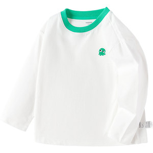 
Balabala children's long-sleeved T-shirt for boys and girls white base shirt for spring and autumn clothes new baby pure cotton