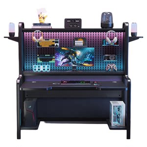 
Solid wood computer table desktop home bedroom e-sports table hole board desk bookshelf workbench study table office desk