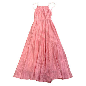 
Light peach pink big backless fairy skirt tied dress for women in summer new slim temperament beach skirt long skirt
