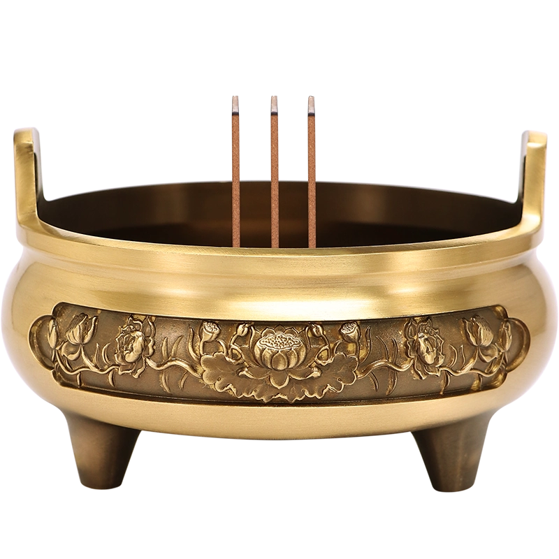 纯铜香炉家用室内供奉线香炉大号烧香炉焚香炉供佛