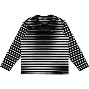 
Lee comfortable version round neck small logo black men's and women's Lycra striped long-sleeved T-shirt LUT0108492091
