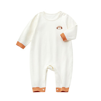 Baby onesies, spring and autumn baby crawlers for men and women, cute autumn and winter clothes, long-sleeved boneless pullover pajamas