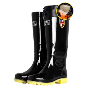 Rain -soaring men's water shoes Rain boots Fishing men with cotton high tube mid -tube non -slip low -top shoes waterproof rubber shoe water boots men