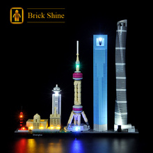 BS Block Lighting Applicable Ledigan 21039 Shanghai Skyline Toys Build Build Series освещение светодиодное освещение