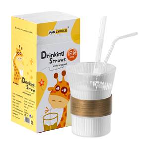
PAKCHOICE disposable plastic straw independent packaging thickness, food grade PP material for pregnant women and children