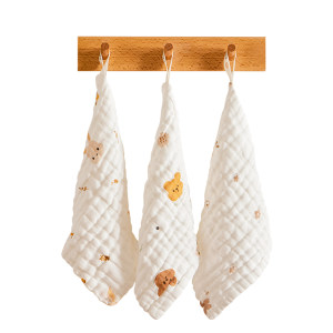 
Bogu baby saliva towel gauze square towel newborn products pure cotton face towel * 3 (U first 1)