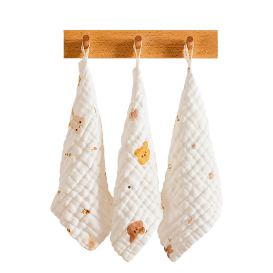 
Bogu baby saliva towel gauze square towel newborn products pure cotton face towel * 3 (U first 1)