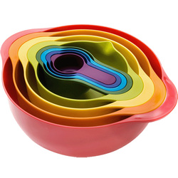 British Joseph Multifunctional Baking Bowl Set - Rainbow Basin With Drain Basket & Measuring Spoon