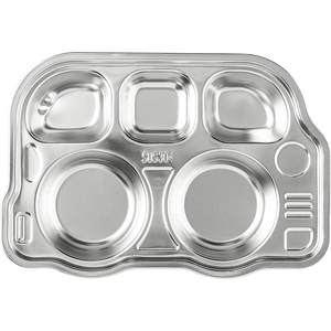 
Modern Housewife Children's Baby Dinner Plate 316L Stainless Steel Baby Suction Cup Complementary Food Complementary Plate Elementary School Tableware