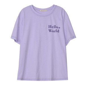 
Happy House Maternity T-shirt Summer Knitted Contrast Color Line Round Neck White Short Sleeve Slim Simple Fashion Maternity Wear Women