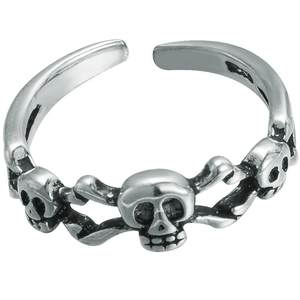 
Xiao Zhang's story Simple S925 sterling silver jewelry Personalized skull opening ring Men and women couples ring trend
