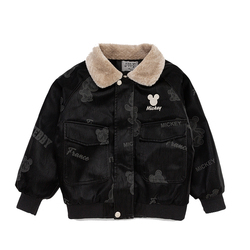 Boys' Winter Clothes Plush Leather Jackets 2023 Autumn And Winter Style Boys' Style Leather Jackets Children's New Children's Thickened Jackets