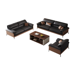 
Office sofa office modern simple leather business boss reception room reception furniture coffee table combination set