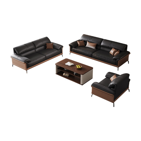 
Office sofa office modern simple leather business boss reception room reception furniture coffee table combination set