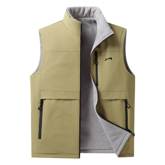 
Guirenniao Men's Vest Jacket Men's Spring and Autumn 2026 Reversible Waistcoat Men's Sleeveless Work Wear Vest Men