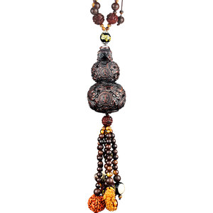 In -car pendant high -end creative Ping An Fu Peach Wood Motor Gourd Men's Poor Visual Mirror Pendant Decoration Products