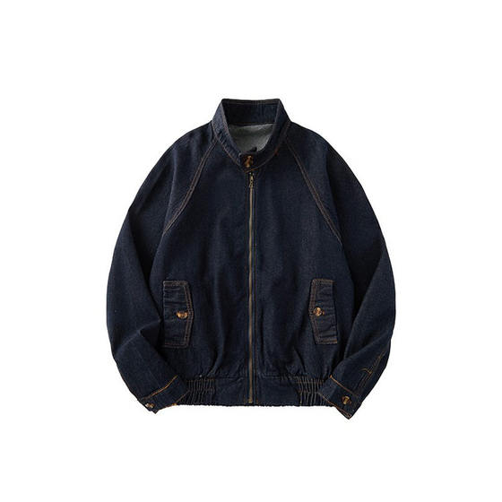 
American Cleanfit retro men's original color denim zipper jacket for men and women Harrington jacket spring and autumn trend