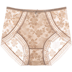 
Jieyunduo Lace Panties Feminine Tummy Control Seamless Mid-High Waist Large Size Silk Antibacterial Crotch 2026 New Shorts