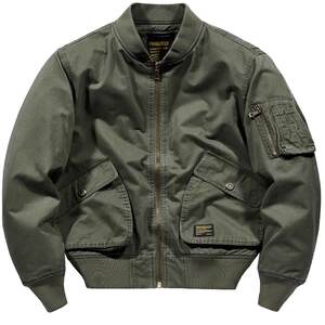 Autumn new ma1 bomber jacket men's baseball uniform spring and autumn top pure cotton casual large size work jacket
