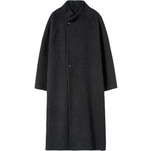
Iwamiyama high-end yak velvet sheep wool double-sided woolen coat men's long stand-up collar men's woolen coat