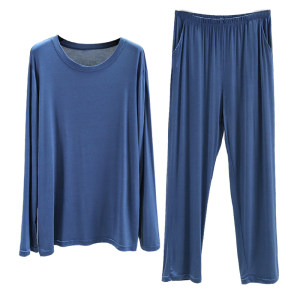 Men's Modal Circle Clearance High Sleeve Home Server Set Casual Large -size Pajamas can wear loose two pieces