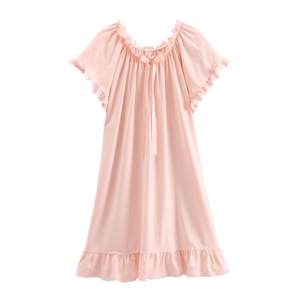 Fenten nightgown for women summer short-sleeved pajamas for summer thin pure cotton sexy French small dress for women summer