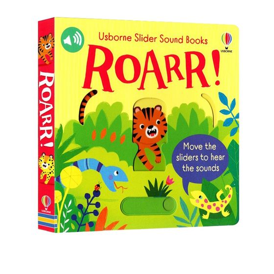 英文原版 Usborne Slider Sound Books：Roarr 趣味操作发声书 纸板书 低幼英文启蒙 尤斯伯恩 22年新品