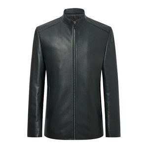 
Jordon men's sheep leather jacket 26 spring ins trend casual retro classic black stand-up collar genuine leather jacket
