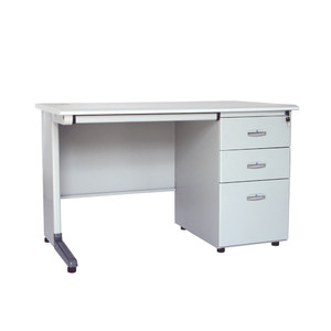 Steel office desk iron computer desk staff single staff fire plate work bench drawer lock financial table