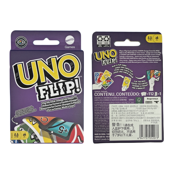 
Mattel genuine UNO playing cards FLIP double-sided flip card happy party offline team building board game parent-child game