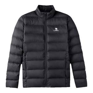 
Camel light and short rib down jacket for men 2025 autumn and winter sports and casual standing collar warm duck down jacket for women