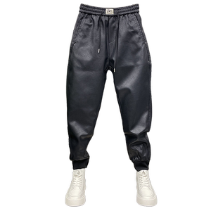 Autumn and winter waterproof men's motorcycles out outdoor cycling leather pants takeaway locomotive PU warm wind and rainproof pants